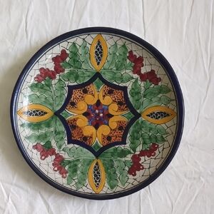 Hand-painted Talavera La Corona Ceramic Decorative Plate